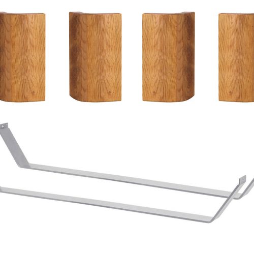 Hasena Slitto Füsse / Breite: 200 cm / Höhe: 25 cm / Eckteil: 18 cm / Metall: 42-Alu / Holz: 93-Wildeiche natur, gebürstet, geölt