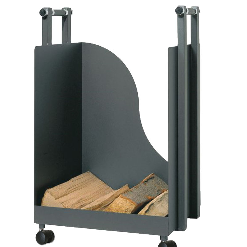 Holzlager mit Rollen Metall XXL anthrazit beschichtet Holzlager mit Rollen Metall XXL anthrazit beschichtet