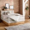 Home affaire Boxspringbett "Cavan" Eiche, inkl. Bettkasten & Topper, verschiedene Härtegrade (auch H4)