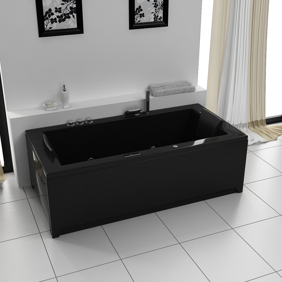 Whirlpool Torino 182x90cm Black Whirlpool Torino 182x90cm Black