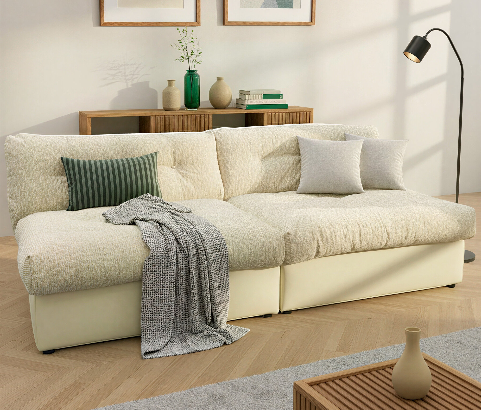 Domo Sofa »800 026« - 242x89x121cm - schwarz -