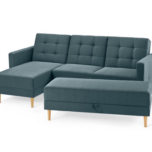 Tchibo - Federkern-Eckschlafsofa »Just Relax« mit Stauraumbank - 222x144x92cm - blaugrau - Tchibo - Federkern-Eckschlafsofa »Just Relax« mit Stauraumbank - 222x144x92cm - blaugrau