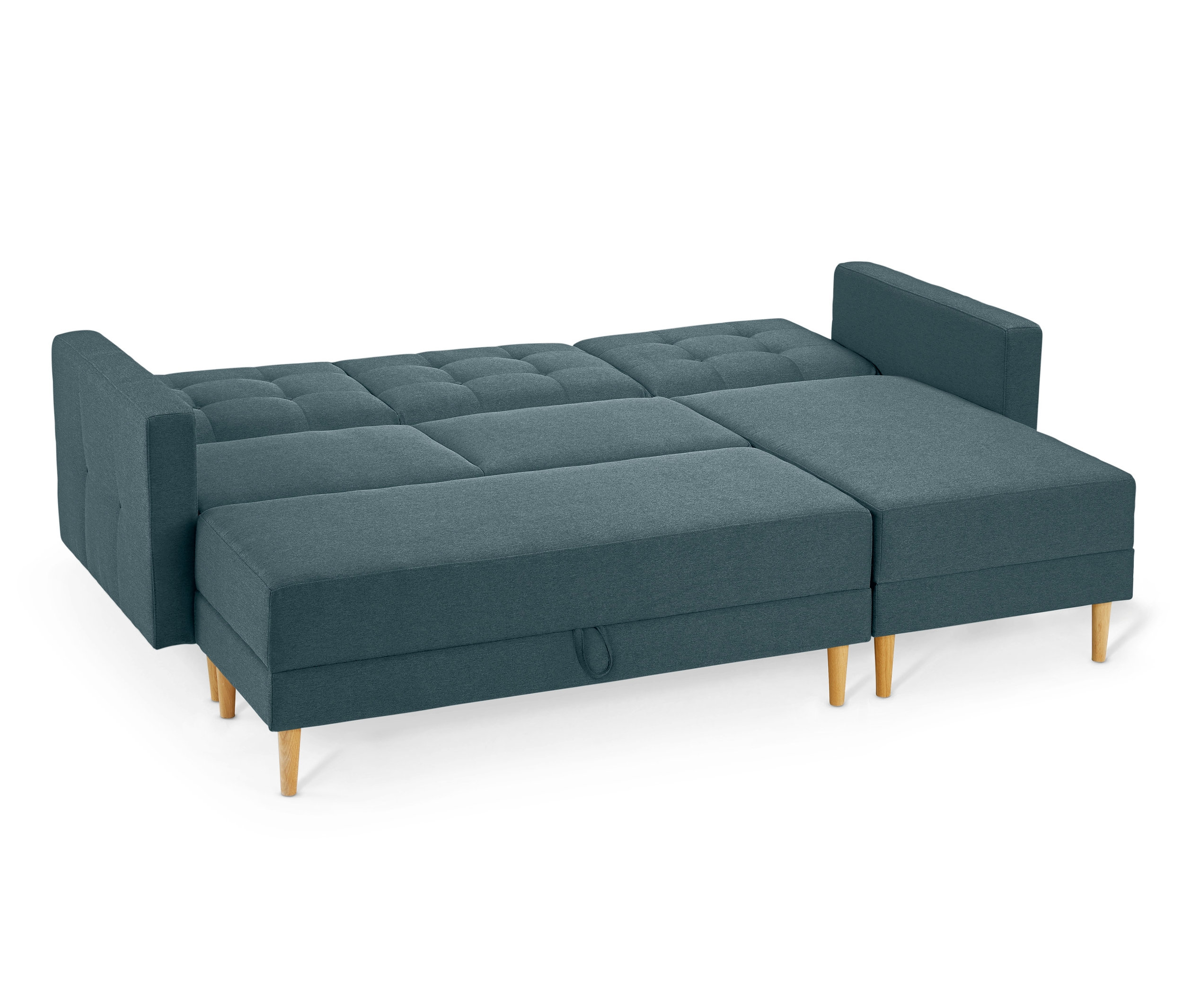 Tchibo - Federkern-Eckschlafsofa »Just Relax« mit Stauraumbank - 222x144x92cm - blaugrau