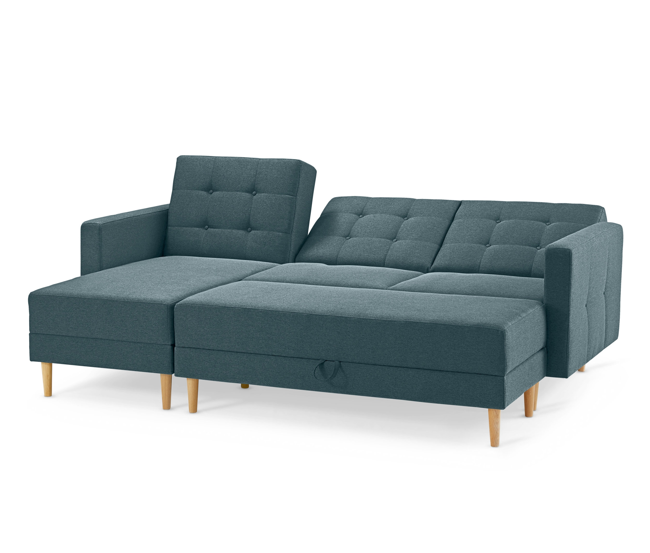 Tchibo - Federkern-Eckschlafsofa »Just Relax« mit Stauraumbank - 222x144x92cm - blaugrau