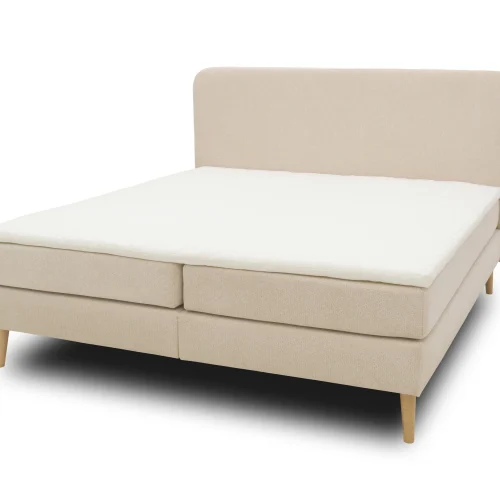 Domo Boxspringbett »Kopenhagen« mit festem Kopfteil - 187x210x119cm - beige -