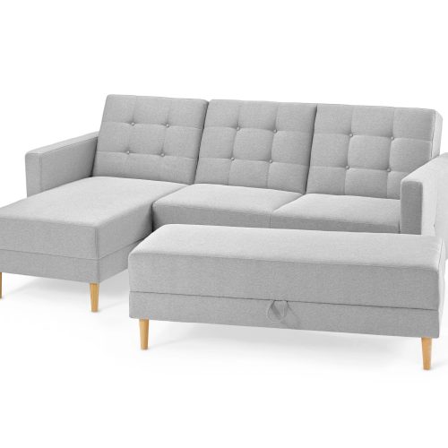 Tchibo - Federkern-Eckschlafsofa »Just Relax« mit Stauraumbank - 222x144x92cm - hellgrau - Tchibo - Federkern-Eckschlafsofa »Just Relax« mit Stauraumbank - 222x144x92cm - hellgrau