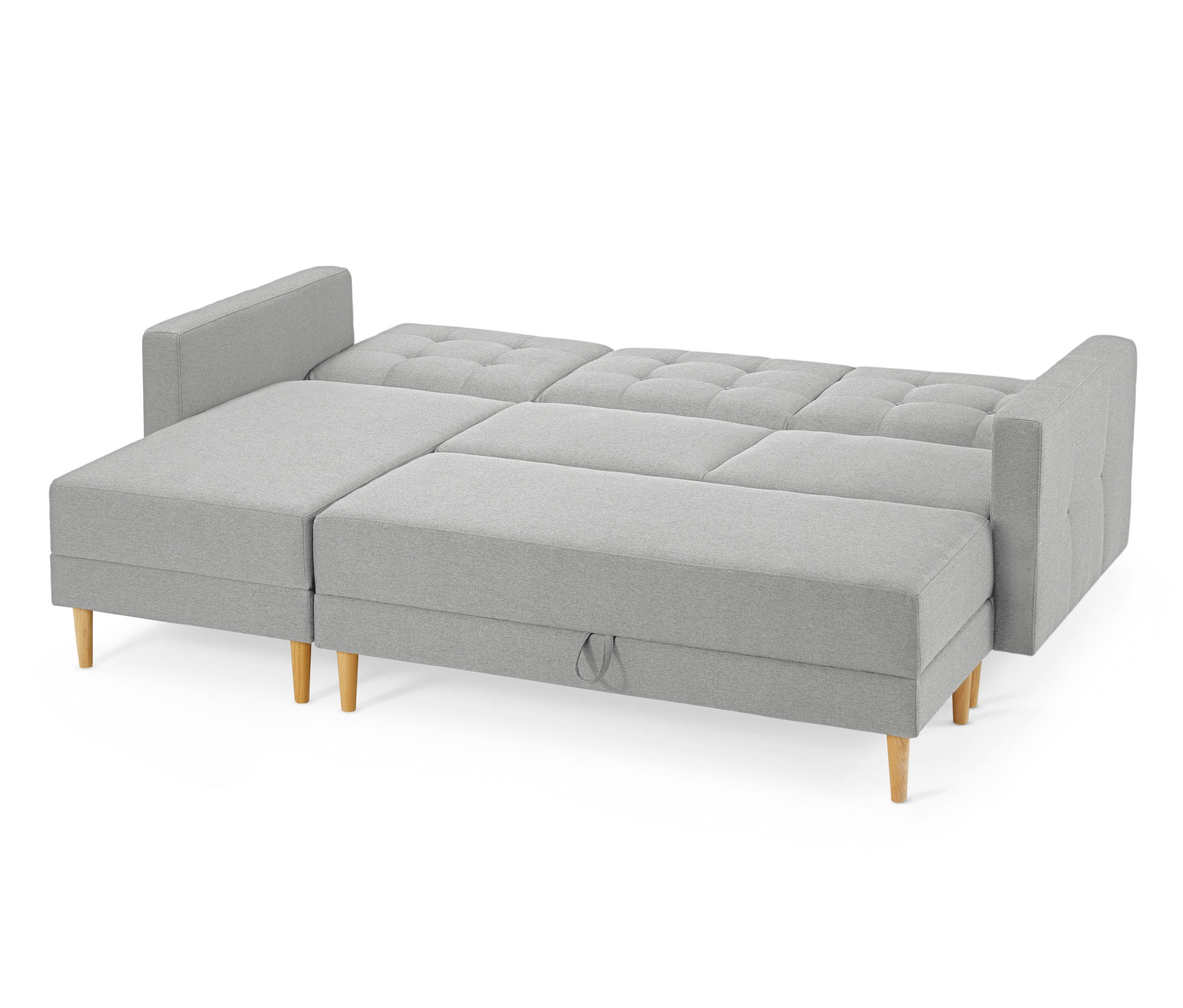 Tchibo - Federkern-Eckschlafsofa »Just Relax« mit Stauraumbank - 222x144x92cm - hellgrau