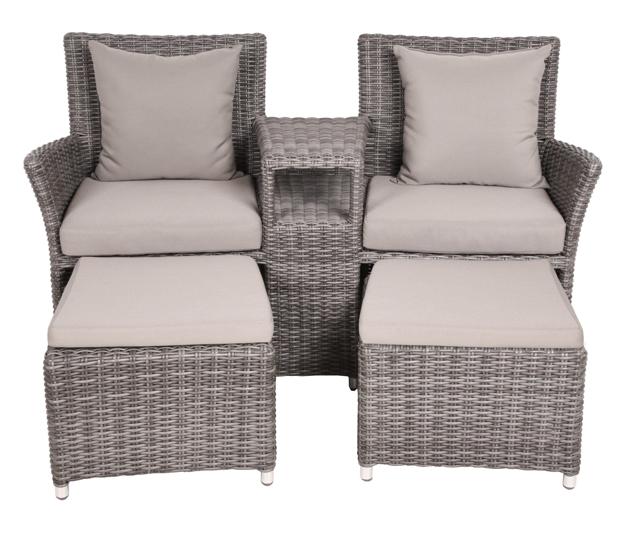 Tchibo - Relaxsessel »Calgary« mit 2 Hockern - 155x70x90cm - hellbraun