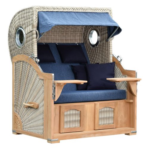 deVries Strandkorb - 140x161x160cm - dunkelblau -