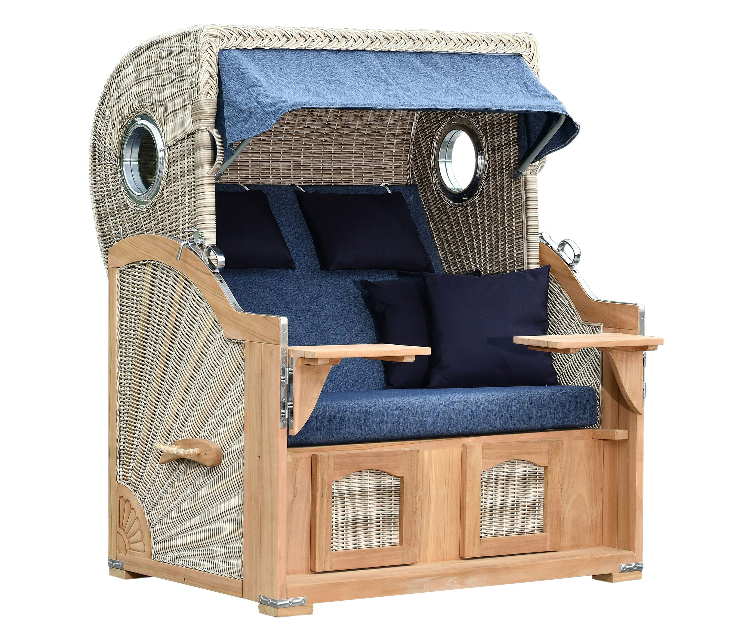 deVries Strandkorb - 140x161x160cm - dunkelblau - deVries Strandkorb - 140x161x160cm - dunkelblau -