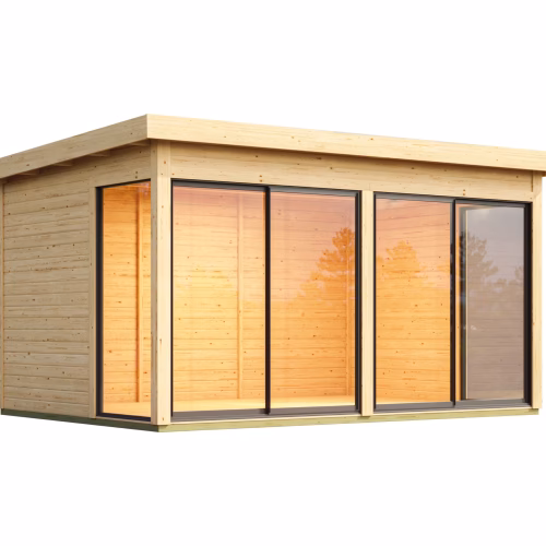 Karibu Modernes Gartenhaus »Noelia 5« mit Schiebetür und Dacheindeckung - 428,5x308,5x253cm - anthrazit -