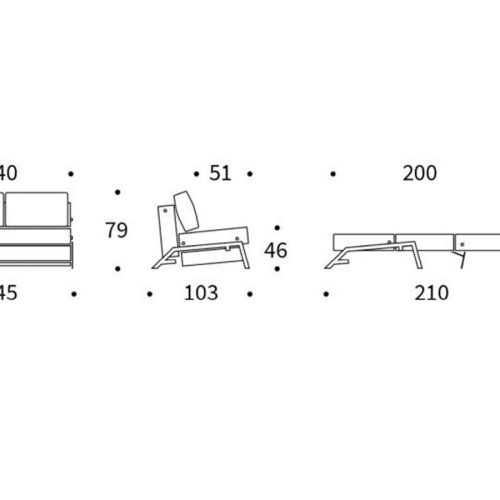 Innovation Cubed 02 140 Klappsofa 470 Yuveno Natural Chrom