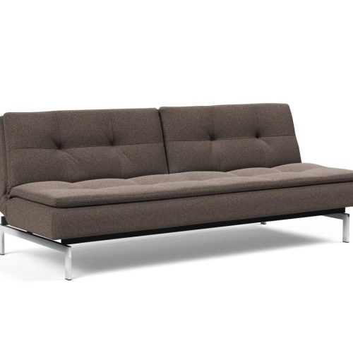 Innovation Dublexo Klappsofa 530 Bouclé Taupe Chrom / Mattschwarz