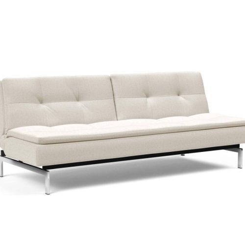 Innovation Dublexo Klappsofa 531 Boucle Off White Chrom / Mattschwarz