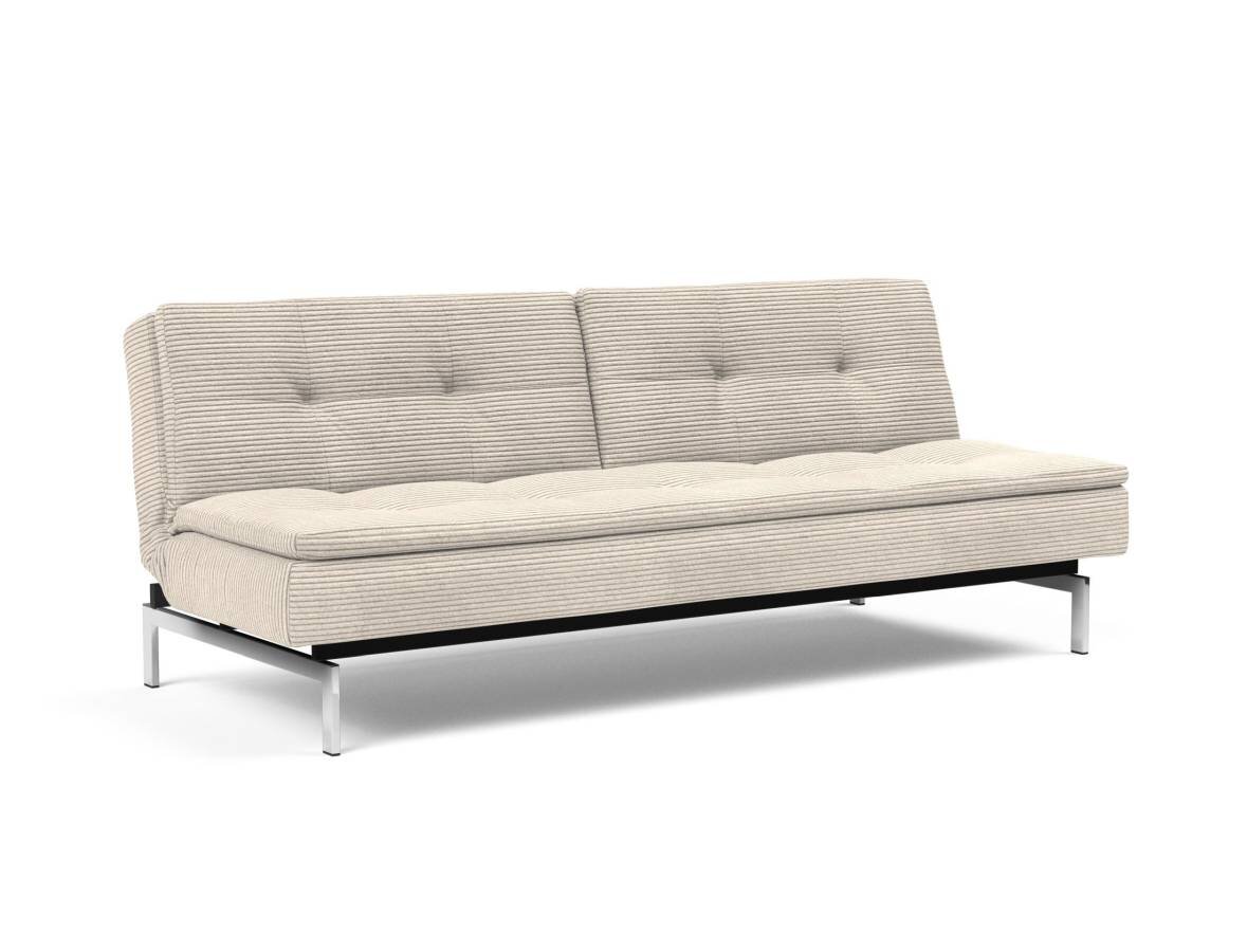 Innovation Dublexo Klappsofa 594 Corduroy Ivory Chrom / Mattschwarz