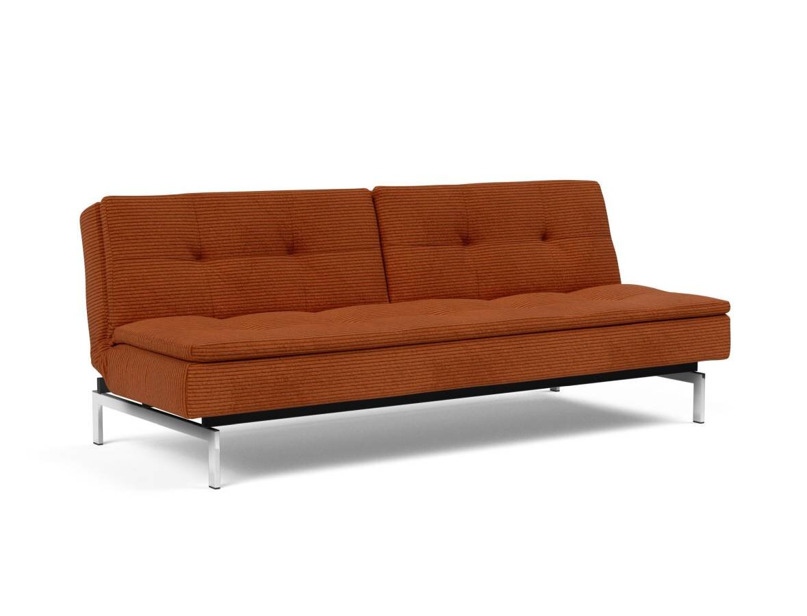 Innovation Dublexo Klappsofa 595 Curduroy Burnt Orange Chrom / Mattschwarz
