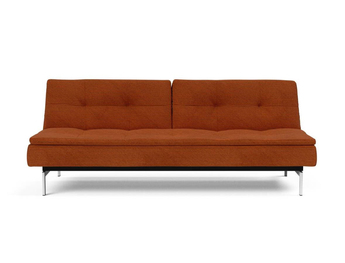 Innovation Dublexo Klappsofa 595 Curduroy Burnt Orange Chrom / Mattschwarz