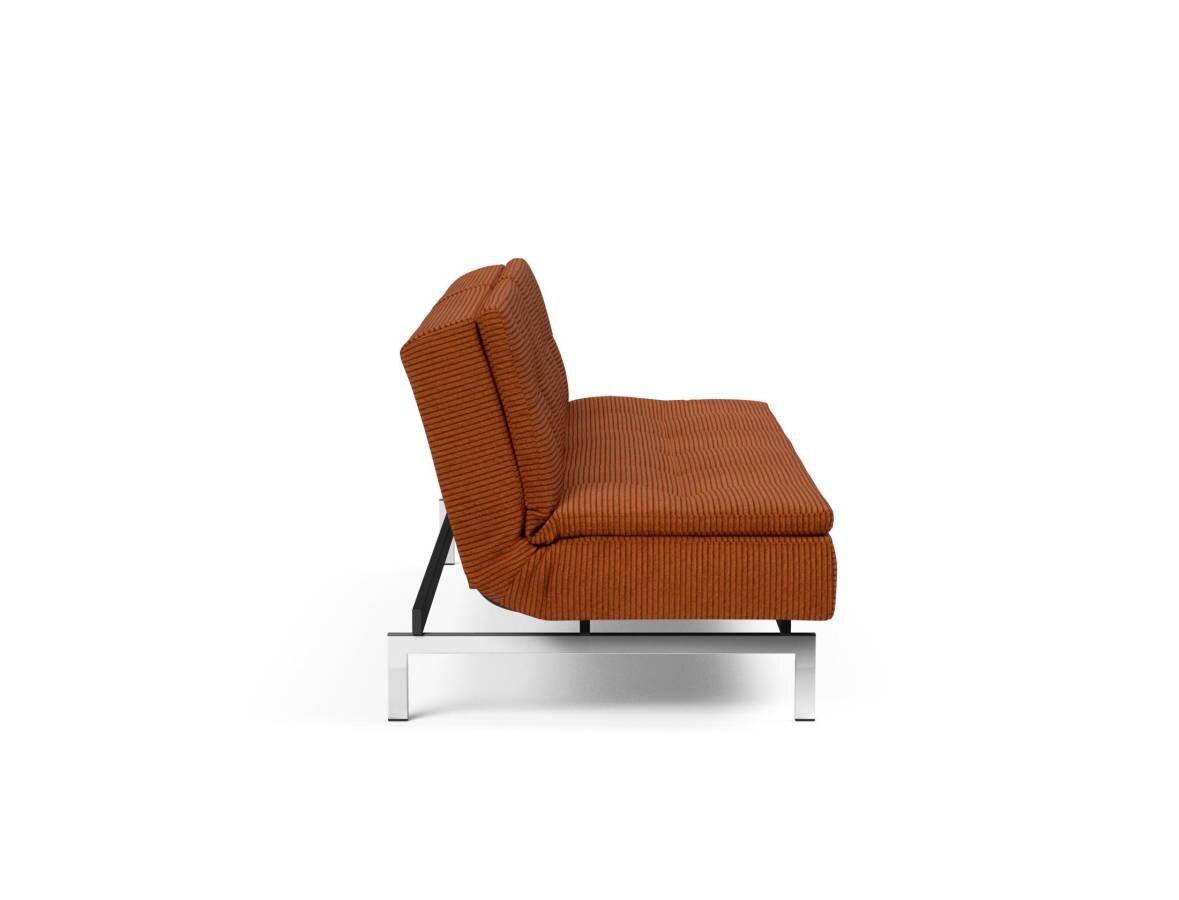 Innovation Dublexo Klappsofa 595 Curduroy Burnt Orange Chrom / Mattschwarz