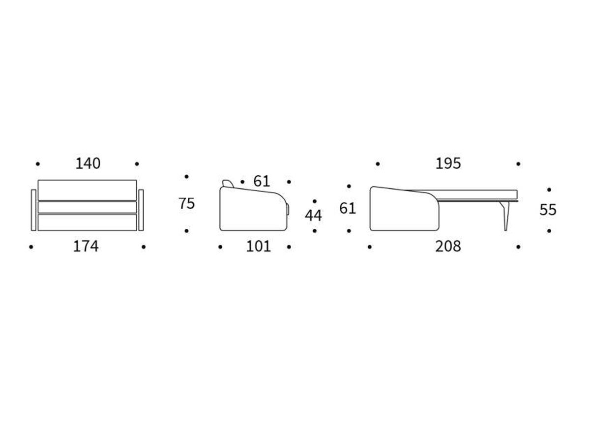 Innovation Eivor Schlafsofa, 140-195 Spring 358 Taura Choco