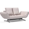 Innovation Ghia Klappsofa 300 Weda Sand Ghia Beine chrom / matt schwarz