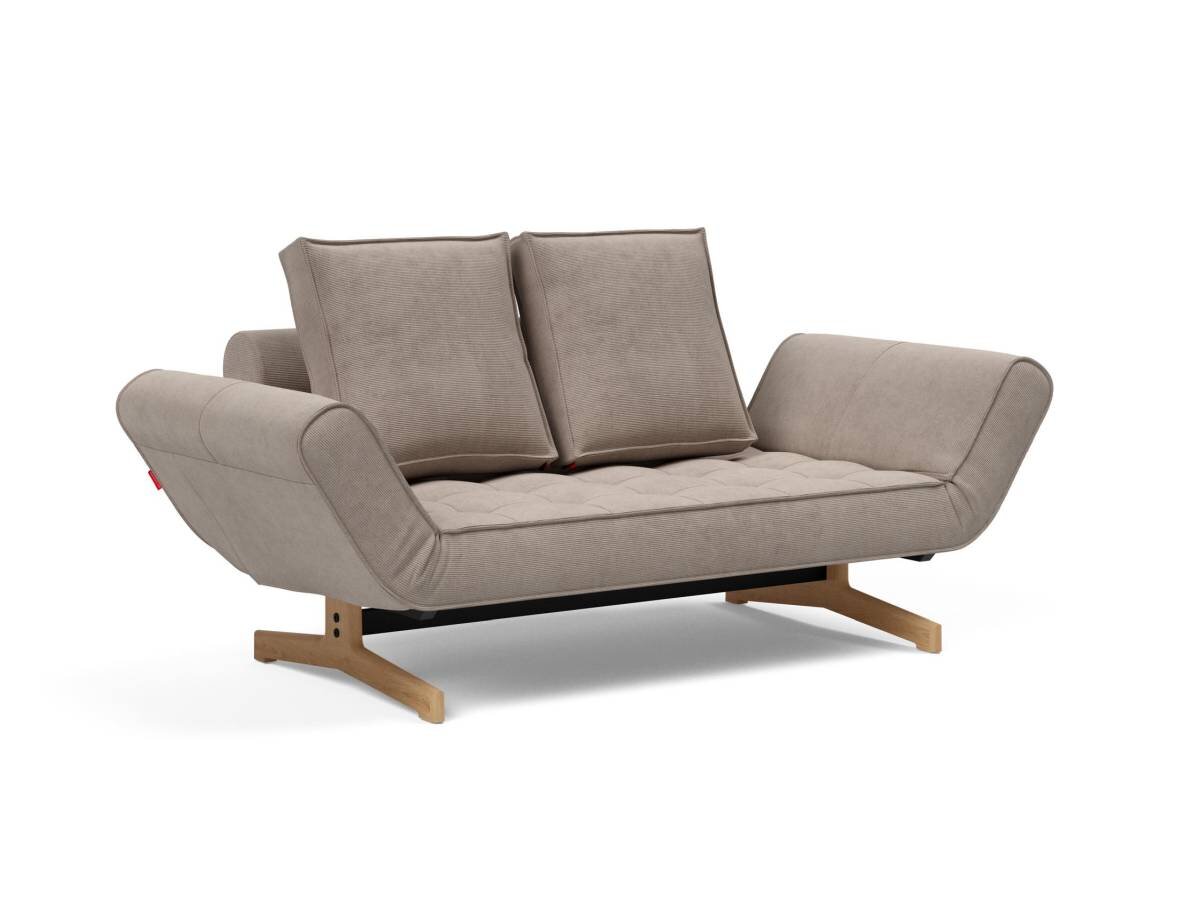 Innovation Ghia Klappsofa 318 Cordufine, Beige Ghia Beine Eiche / matt schwarz