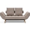 Innovation Ghia Klappsofa 318 Cordufine, Beige Ghia Beine Eiche / matt schwarz