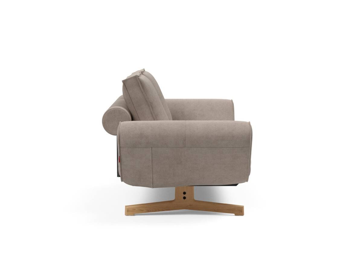 Innovation Ghia Klappsofa 318 Cordufine, Beige Ghia Beine Eiche / matt schwarz