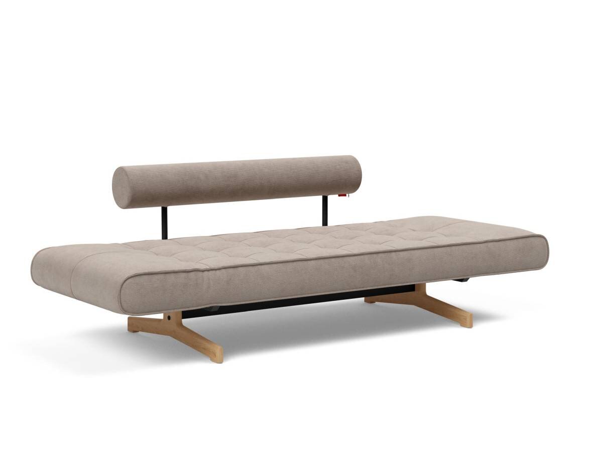 Innovation Ghia Klappsofa 318 Cordufine, Beige Ghia Beine Eiche / matt schwarz