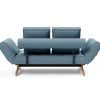 Innovation Ghia Klappsofa 525 Mixed Dance Light Blue Ghia Beine Eiche / matt schwarz