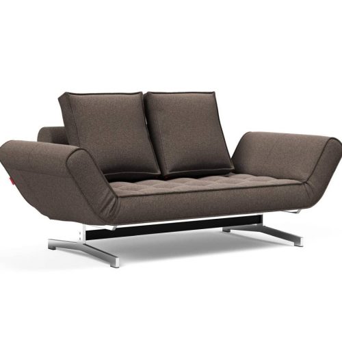 Innovation Ghia Klappsofa 530 Bouclé Taupe Ghia Beine chrom / matt schwarz