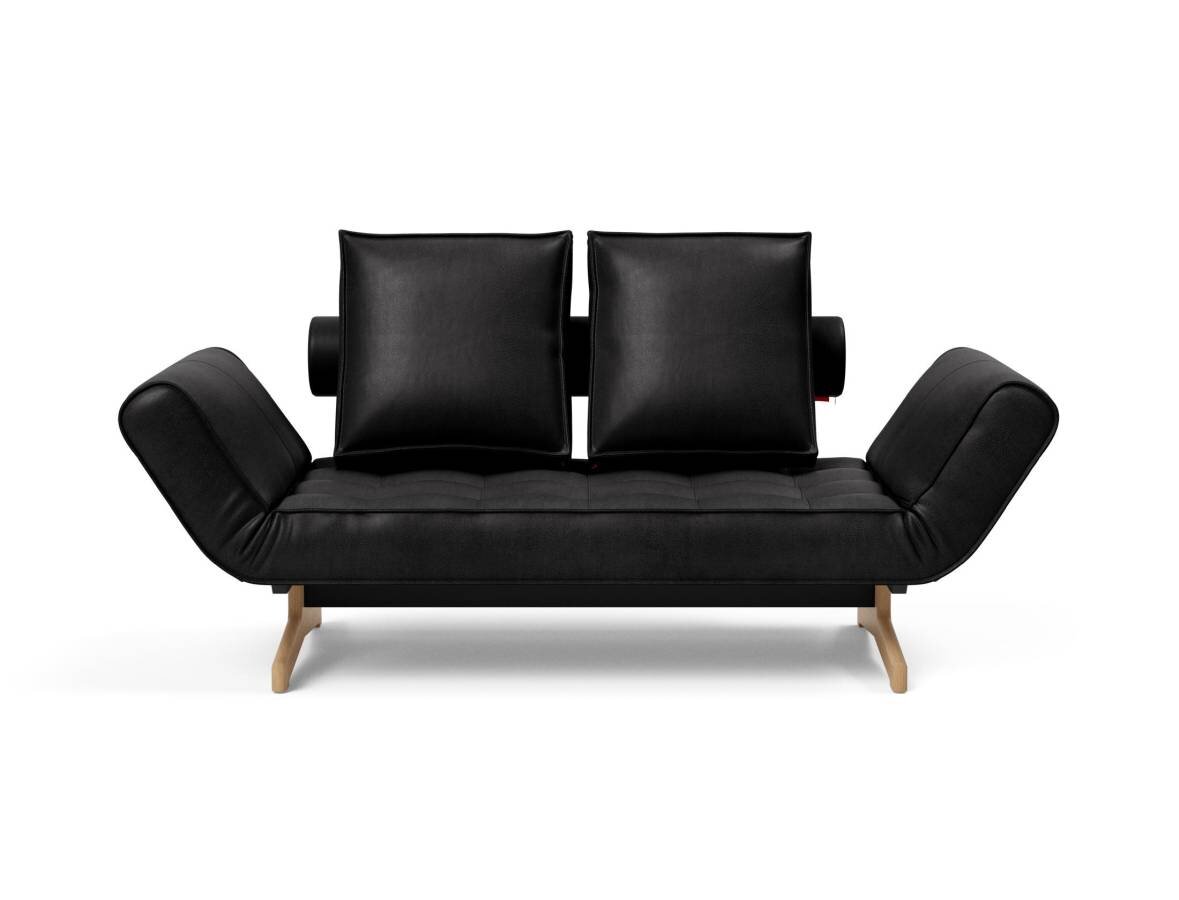 Innovation Ghia Klappsofa 550 Fanual Black Ghia Beine Eiche / matt schwarz - Gallery 1 Innovation Ghia Klappsofa 550 Fanual Black Ghia Beine Eiche / matt schwarz