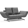 Innovation Ghia Klappsofa 563 Twist Charcoal Ghia Beine chrom / matt schwarz