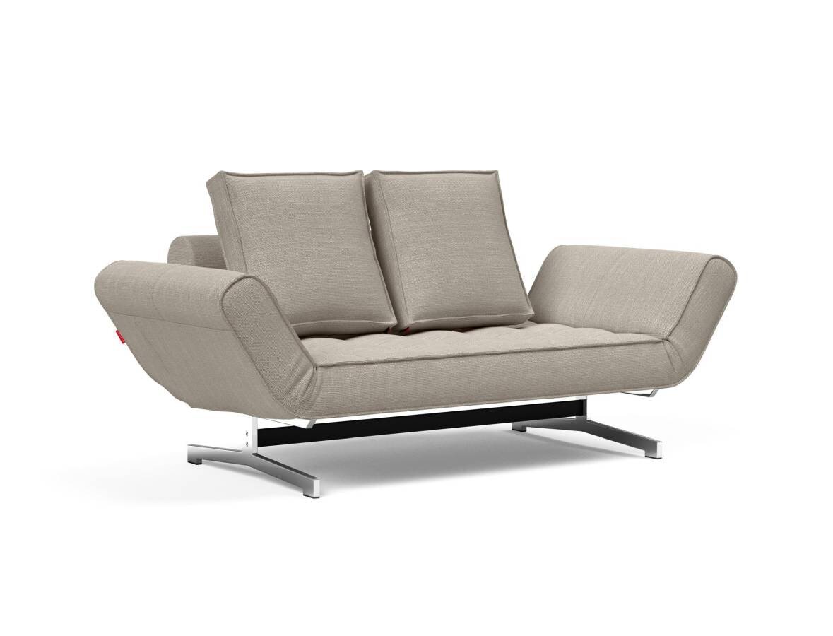 Innovation Ghia Klappsofa 579 Kenya Gravel Ghia Beine chrom / matt schwarz