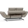 Innovation Ghia Klappsofa 579 Kenya Gravel Ghia Beine chrom / matt schwarz