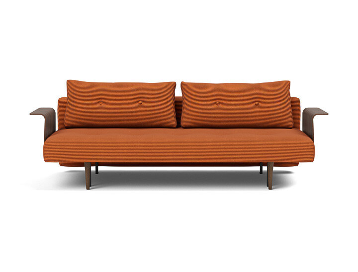 Innovation Recast Klappsofa 595 Curduroy Burnt Orange mit Armlehnen