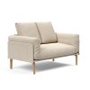 Innovation Rollo Daybed Sofa (loser Bezug) 586 Phobos Latte Rollo Bow, Eiche/schwarz Spring inklusive Kissen-Set Square