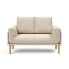 Innovation Rollo Daybed Sofa (loser Bezug) 586 Phobos Latte Rollo Bow, Eiche/schwarz Spring inklusive Kissen-Set Square