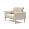 Innovation Rollo Daybed Sofa (loser Bezug) 586 Phobos Latte Rollo Bow, Eiche/schwarz Spring inklusive Kissen-Set Square