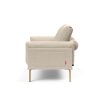 Innovation Rollo Daybed Sofa (loser Bezug) 586 Phobos Latte Rollo Bow, Eiche/schwarz Spring inklusive Kissen-Set Square