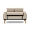 Innovation Rollo Daybed Sofa (loser Bezug) 586 Phobos Latte Rollo Bow, Eiche/schwarz Spring inklusive Kissen-Set Square