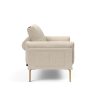 Innovation Rollo Daybed Sofa (loser Bezug) 586 Phobos Latte Rollo Bow, Eiche/schwarz Spring inklusive Kissen-Set Square