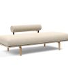 Innovation Rollo Daybed Sofa (loser Bezug) 586 Phobos Latte Rollo Bow, Eiche/schwarz Spring inklusive Kissen-Set Square
