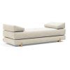 Innovation Sigmund Klappsofa 357 Taura Off White Drip Beine, Eiche lackiert