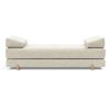 Innovation Sigmund Klappsofa 357 Taura Off White Drip Beine, Eiche lackiert