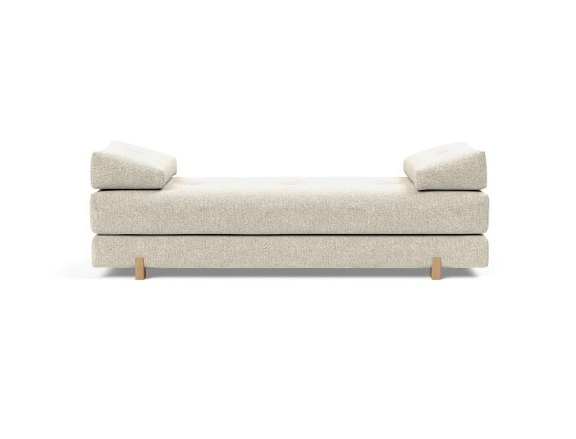 Innovation Sigmund Klappsofa 357 Taura Off White Drip Beine, Eiche lackiert