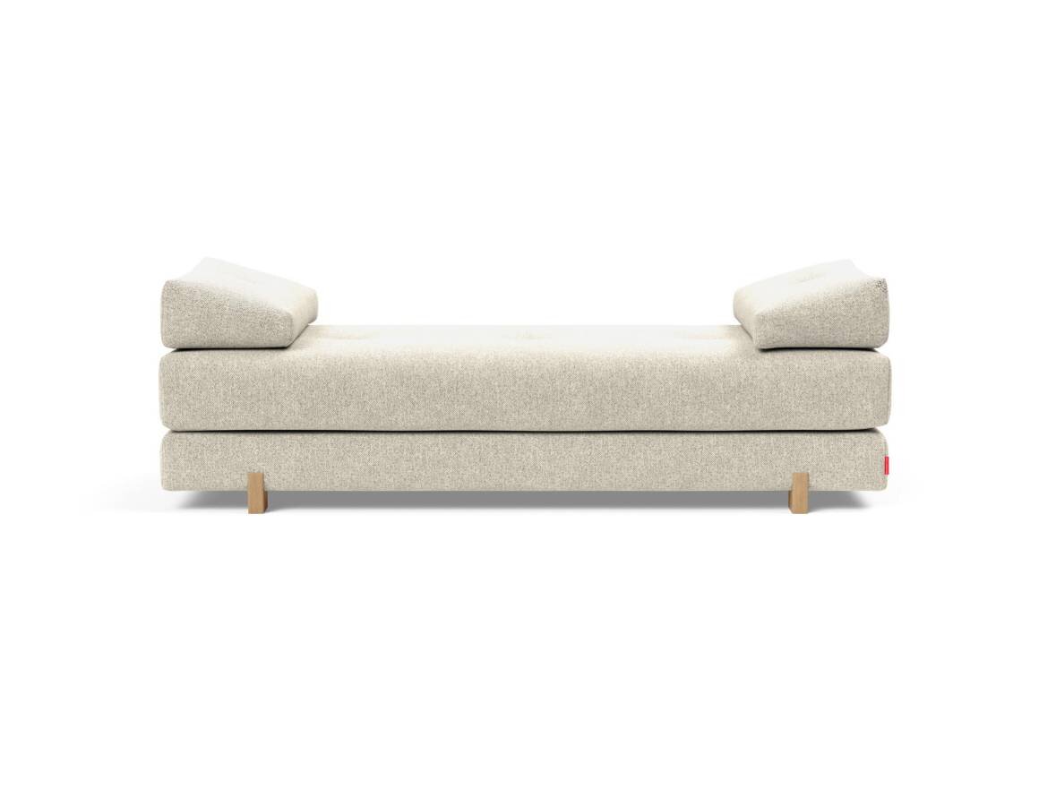 Innovation Sigmund Klappsofa 357 Taura Off White Drip Beine, Eiche lackiert