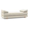 Innovation Sigmund Klappsofa 357 Taura Off White Drip Beine, Eiche lackiert