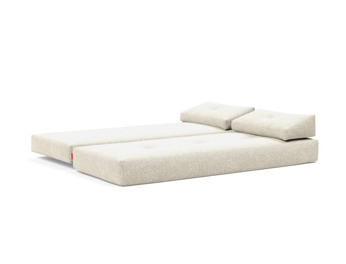 Innovation Sigmund Klappsofa 357 Taura Off White Drip Beine, Eiche lackiert