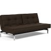 Innovation Splitback Klappsofa 358 Taura Choco Chrom / Mattschwarz