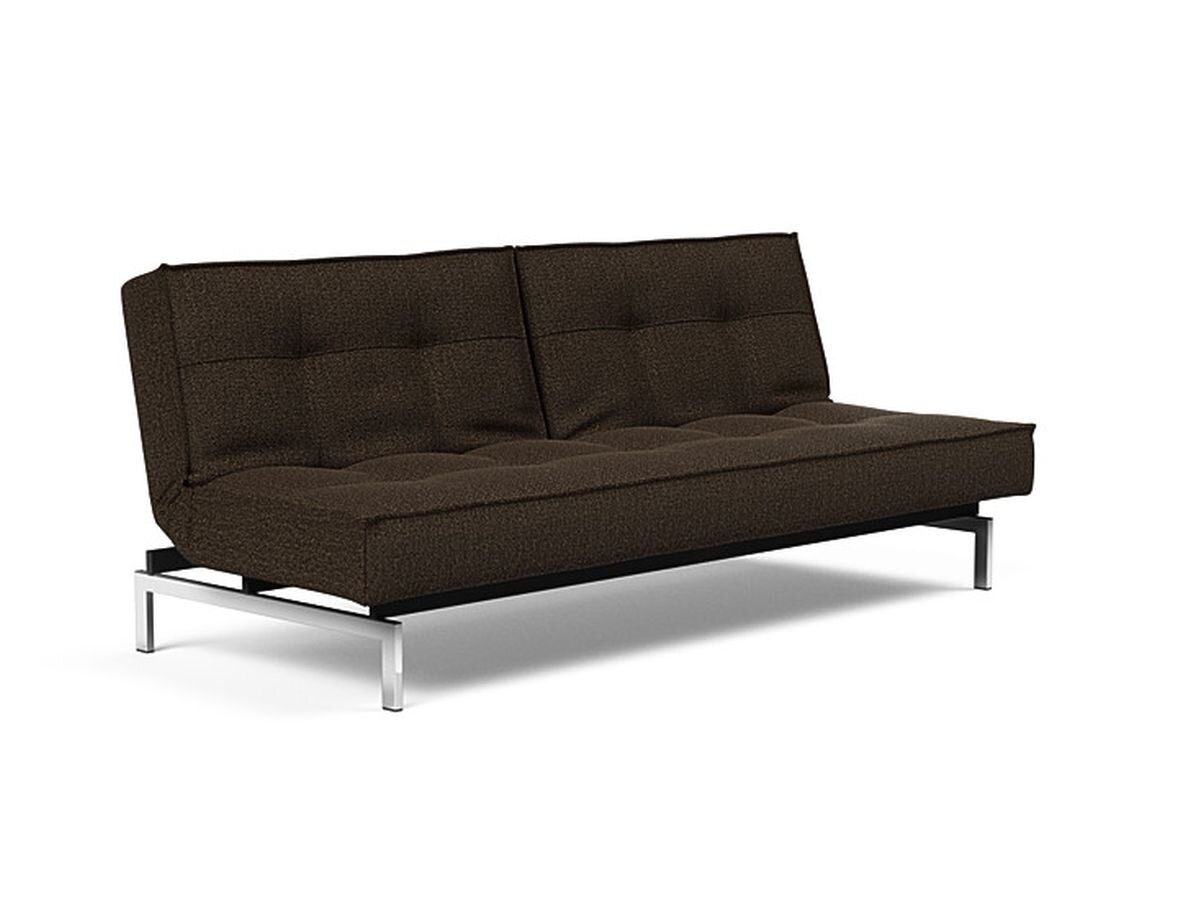 Innovation Splitback Klappsofa 358 Taura Choco Chrom / Mattschwarz